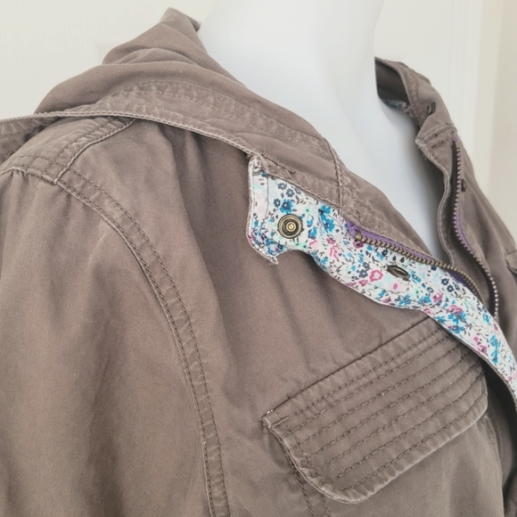 Old Navy Hooded Field Barn Jacket M Acorn EUC Long 100% Cotton - Picture 11 of 16